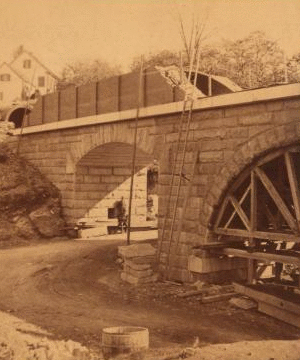 Sudbury River Conduit, B.W.W., div. 4, sec. 15, Oct. 18, 1876. North side of arch "G" with face brickwork overhead. 1876 1876?-1878?