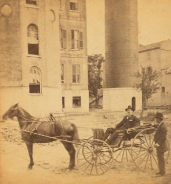 View of the engine house and stand pipe of the city of Charleston water works br., July 19th, 1880. 1860?-1903?