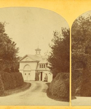 View of a carriage house or stable. 1872