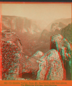 Yosemite Valley, from Mt. Beautitude, 3,900 feet above. Yosemite Valley, California. 1870-1874 1870?-1874