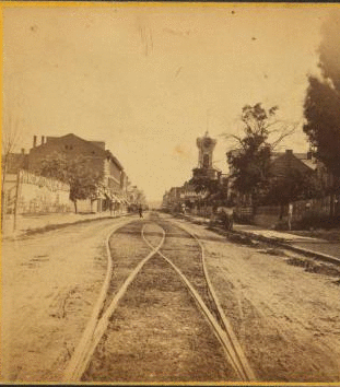 Main Street from the north, Dubuque, Iowa. 1865?-1875?