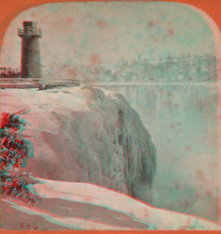 Terrapin Tower and Frozen Fall, from Goat Island. 1865?-1880?