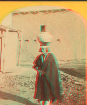 Zuni Indian girl, with water olla. 1873