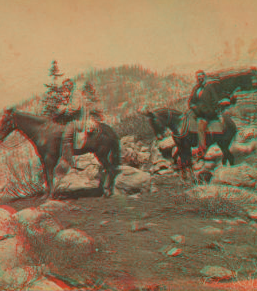 The Summit of the Sierra Nevada Mountains, On the road to Placerville to Washoe. 1864?-1905? 1862