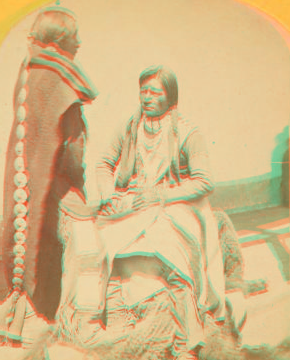 Ute braves, of the Kah-poh-teh band, northern New Mexico, in "full dress. 1874