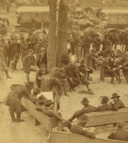 General Grant's Council of War. [Shows Gen. Grant reading map over Gen. Meade's shoulder at Massaponax Church, Va.] 1880?-1891? 1861-1865 one view copyright 1904