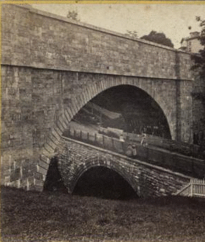 Aqueduct Arch over Sing Sing Kill. This Arch is built of granite, and has a span of 88 feet. [ca. 1865] [1865?-1915?]