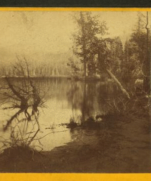 Evening view, southern shore Donner Lake, Central Pacific Railroad. 1868?-1875?
