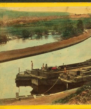 View from the weigh lock of the Delaware and Hudson Canal. 1860?-1900?