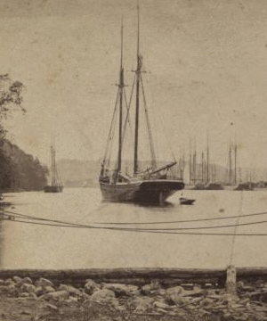 Vessels loading coal at the Docks of the Delaware and Hudson Cana, Rondout Creek. [ca. 1870] [1859?-1890?]