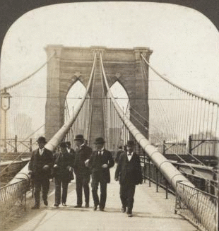 Brooklyn Bridge, Promenade, N.Y. [1867?-1910?]