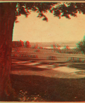 [Farm land and fences in foreground.] 1863?-1885?