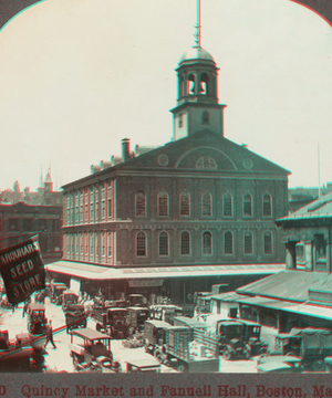 Quincy Market and Fanueil [sic] Hall, Boston, Mass.