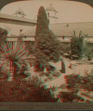 A Pleasant retreat from the world, Gardens of the Old Santa Barbara Mission, California. 1870?-1906 1902