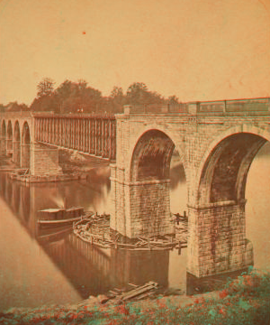 View in Fairmount Park. New York R.R. bridge. 1860?-1910?