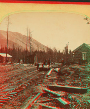 Sangre de Cristo station, summit of the range. Veta Mountain in the distance. 1870?-1885?