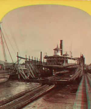 Ferry boat in dry dock