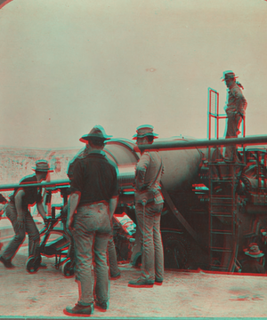 Fort Warren, Boston, Mass., loading ten-inch gun