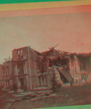 [View of a collapsed three-store building.] 1878