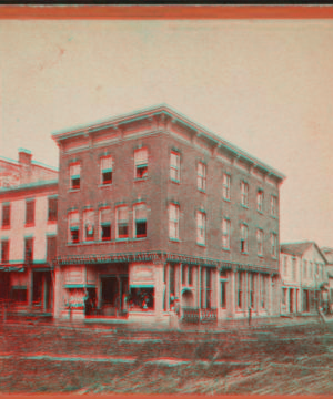 Corner of Wall and North Front Sts. [View of a Tailor Shop.] [1859?-1890?]