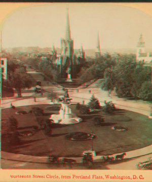 Fourteenth Street Circle from Portland Flats, Washington, D.C.. 1865-1920 1865?-1920?