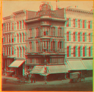 Northwest corner of Geary and Kearny Sts., San Francisco, Cal. 1860?-1900? [ca. 1870]