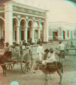 A fine residence and typical street scene of Baranquilla, Colombia. [ca. 1910]