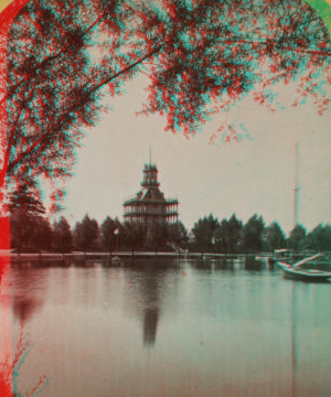 Lake and casino, Eldridge Park. [1865?-1880?]