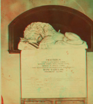 [A copy of the sculpture "Lion of Lucerne" by Bertel Thorwaldsen, 1770-1844.] 1868?-1881?