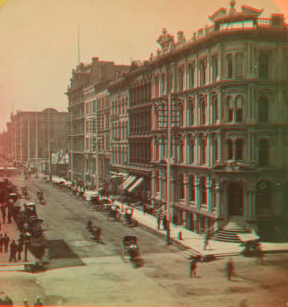 Washington Street, west from State [Dearborn] Street. 1865?-1915?