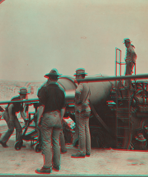 Fort Warren, Boston, Mass., loading ten-inch gun