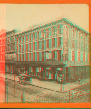 View at the corner of 6th & Chestnut Sts., Phila, Penn. 1865?-1907