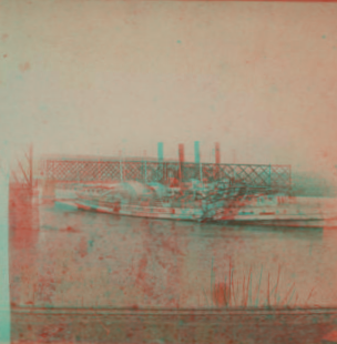 [The steamboat "City of Hartford" after a collision with a bridge.] 1876 1869?-1885?