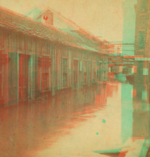 [Building in flood water.] 1865?-1880?