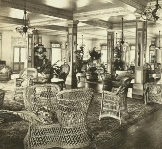 The Drawing Room of the Myrtle Bank Hotel, Kingston, Jamaica.