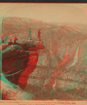 Nearly a mile straight down, and only a step, Yosemite from Glacier Point, Cal. 1893-1895