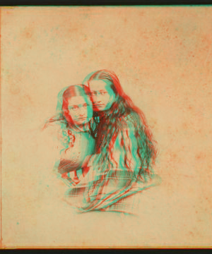 San Jose, California. [Portrait of two unidentified women with their hair down.] 1870-1873 1868?-1885?