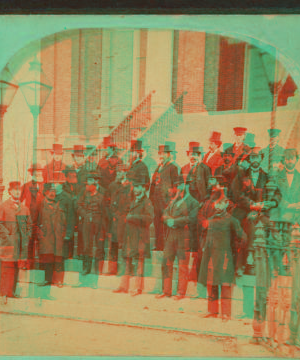 [Ottawa: group of men on steps of building.] 1865?-1900?