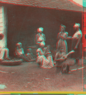 Plantation View. Kitchen of a Barracoon, with slaves variously occupied. [ca. 1870]