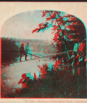 Blondin's Tight Rope Feat: Crossing the Niagara. [1858?-1859?]