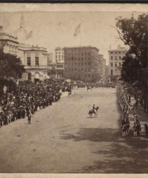 The Seventh Regiment awaiting the termination of the interview between the Embassy and the Municipal and State Authorities, June 18, 1860. 1859-1899 June 18, 1860