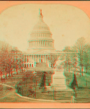 The U.S. Capitol, & Greenough's Statue of Washington. 1865?-1875? 1865-1875