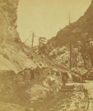 Perpendicular walls of granite. (As seen ten minutes after sunrise.) Locality: Chicago Lakes, located in the Switzerland of Colorado. 11,800 feet above sea leve, 14 miles from Idaho Springs.) 1865?-1905?