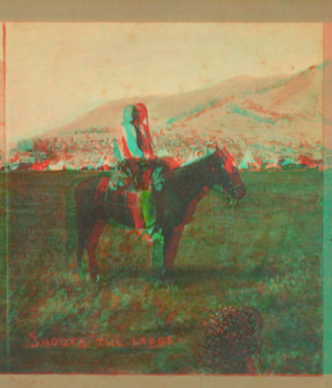 Shoots the Lodge on horseback. 1900 1865