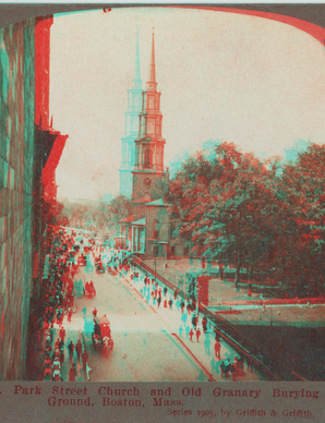 Park Street Church and Old Granary Burying Ground. Boston, Mass.