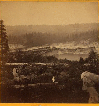 Malakoff Diggings from Columbia Hill, North Bloomfield Gravel Mining. 1863-1868 1865-1876