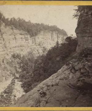 The Lower Taughannock Ravine, from the top of Main Fall. [1865?1880?]