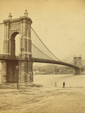 Cincinnati and Covington suspension bridge. 1865?-1895?