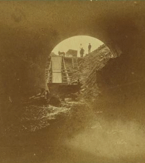 West entrance of arch looking out. 1865?-1885