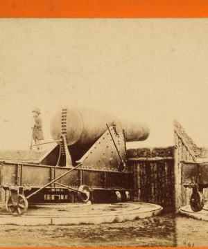 200 pound gun, Morris Island, used for shelling city of Charleston, S.C. 1880?-1891? 1861-1865 one view copyright 1904